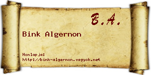 Bink Algernon névjegykártya